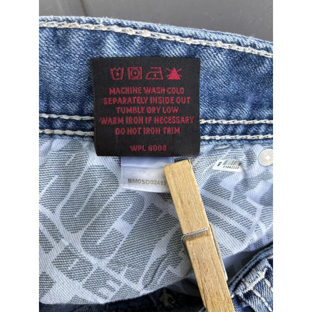 Rock & Roll Denim Jeans Mens 32 x 34 Blue Double Barrel Straight Leg Western
